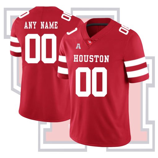 Custom Houston Cougars College Football Red Jersey