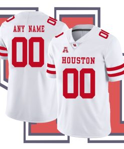 Custom Houston Cougars College Football White Jersey