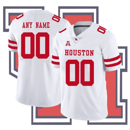 Custom Houston Cougars College Football White Jersey