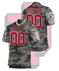 Custom Indiana Hoosiers Gray College Football Salute To Service Jersey