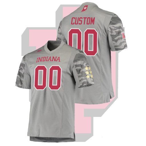 Custom Indiana Hoosiers Gray Premier College Football Jersey