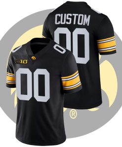 Custom Iowa Hawkeyes Black College Football Game Jersey