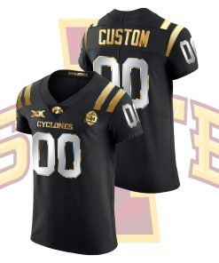 Custom Iowa State Cyclones Black Golden Edition College Football  Jersey