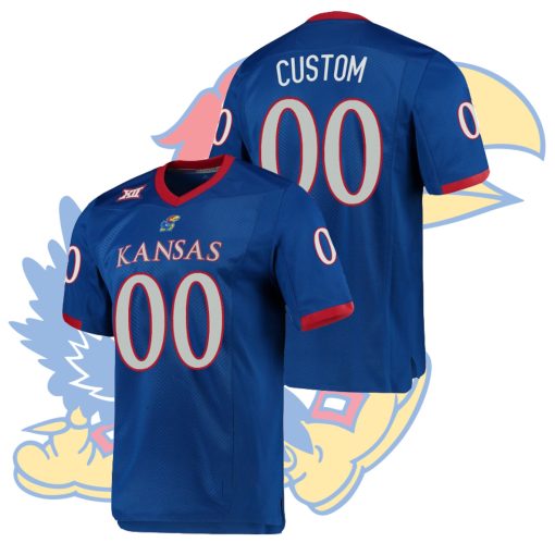 Custom Kansas Jayhawks Royal Premier Strategy College Football Jersey