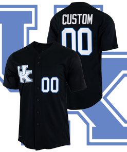 Custom Kentucky Wildcats College Baseball Black Full Button Jersey
