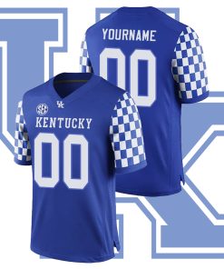 Custom Kentucky Wildcats Royal College Football Game Jersey