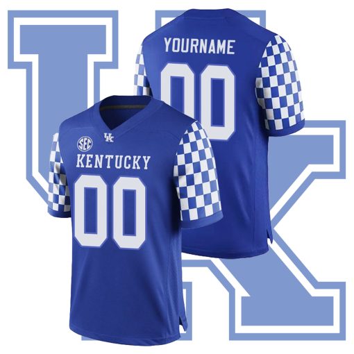 Custom Kentucky Wildcats Royal College Football Game Jersey