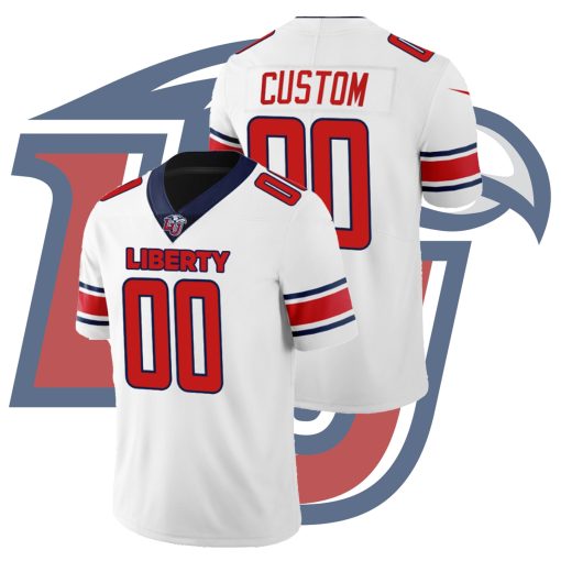 Custom Liberty Flames College Football White Jersey