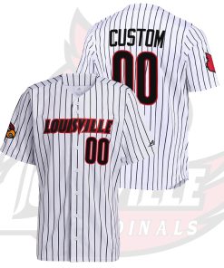 Custom Louisville Cardinals College Baseball White Jersey Pinstripe