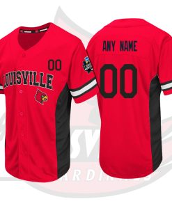 Custom Louisville Cardinals Red Strike Zone College Baseball Jersey