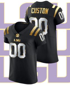 Custom LSU Tigers Black Golden Edition Elite College Football Jersey