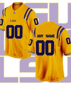 Custom LSU Tigers Gold College Limited College Football Jersey