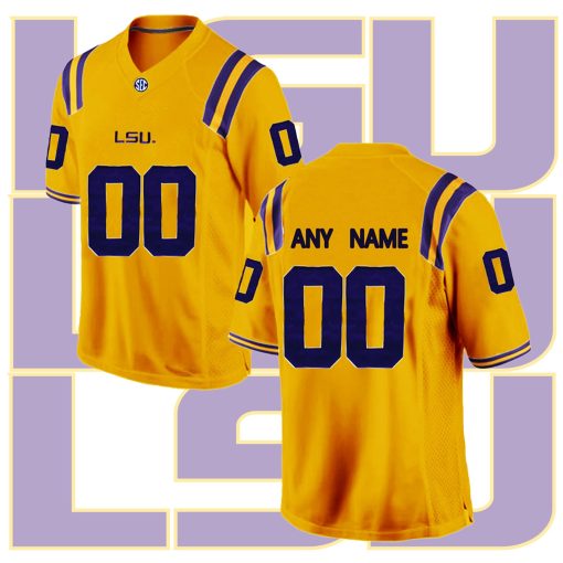 Custom LSU Tigers Gold College Limited College Football Jersey