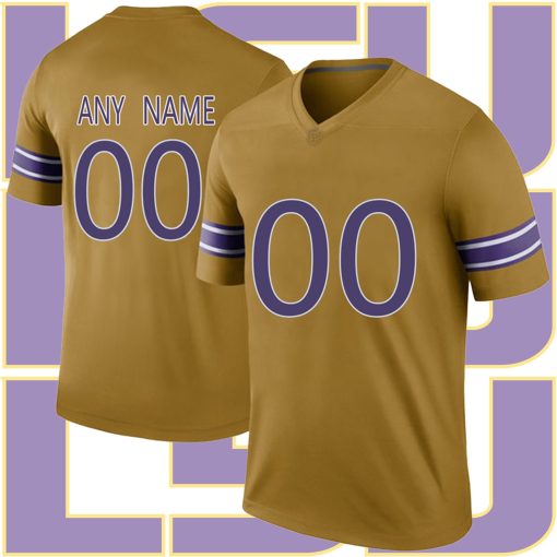 Custom LSU Tigers Gridiron Gold College Limited Throwback College Football Jersey