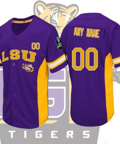 Custom LSU Tigers Purple Strike Zone College Baseball Jersey