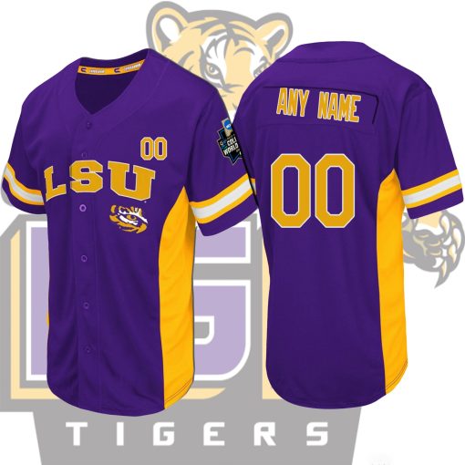 Custom LSU Tigers Purple Strike Zone College Baseball Jersey