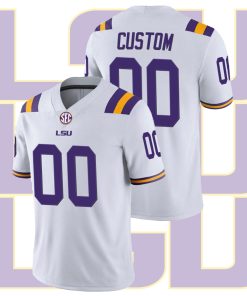 Custom LSU Tigers White Limited College Football Jersey
