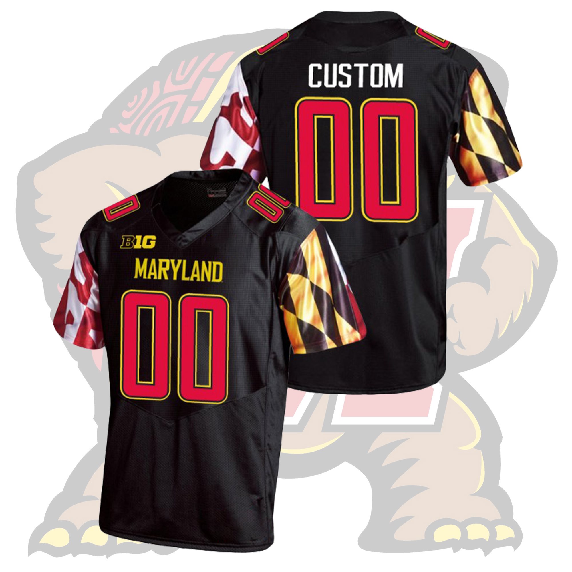 Custom Maryland Terrapins Black College Football Jersey Custom Maryland Terrapins Black College Football Jersey