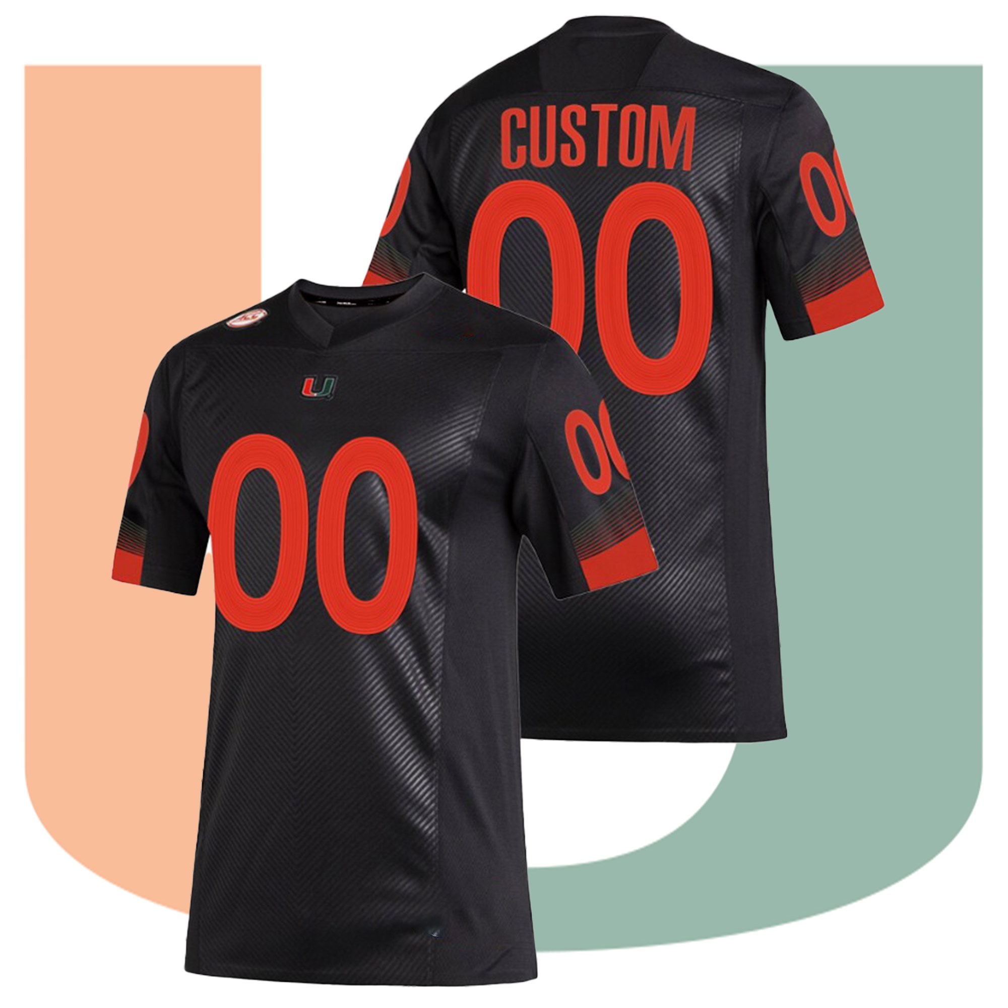 Custom Miami Hurricanes Black Miami Nights 2.0 Premier Strategy College Football Jersey Custom Miami Hurricanes Black Miami Nights 2.0 Premier Strategy College Football Jersey