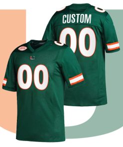 Custom Miami Hurricanes Green College Football Jersey