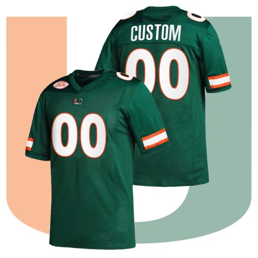 Custom Miami Hurricanes Green College Football Jersey