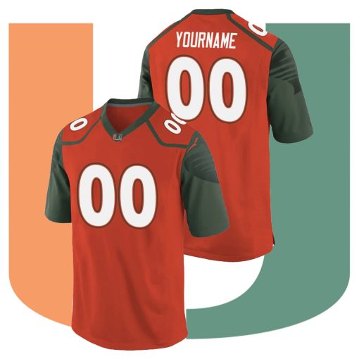 Custom Miami Hurricanes Orange College Football Jersey