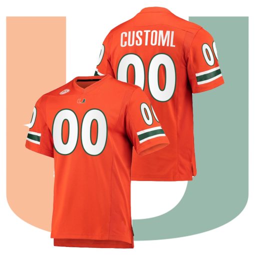 Custom Miami Hurricanes Orange College Football Premier Jersey