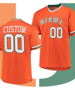 Custom Miami Hurricanes Orange Primegreen College Baseball Jersey