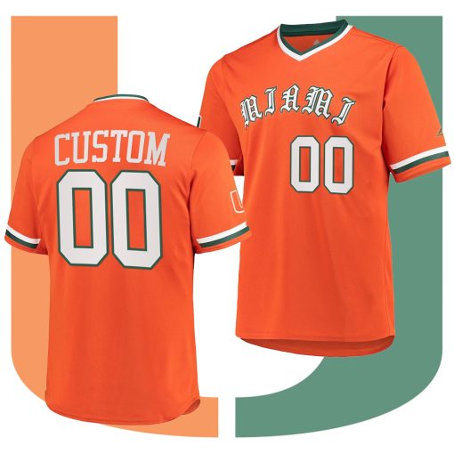 Custom Miami Hurricanes Orange Primegreen College Baseball Jersey