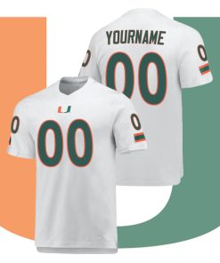 Custom Miami Hurricanes White AEROREADY College Football Jersey