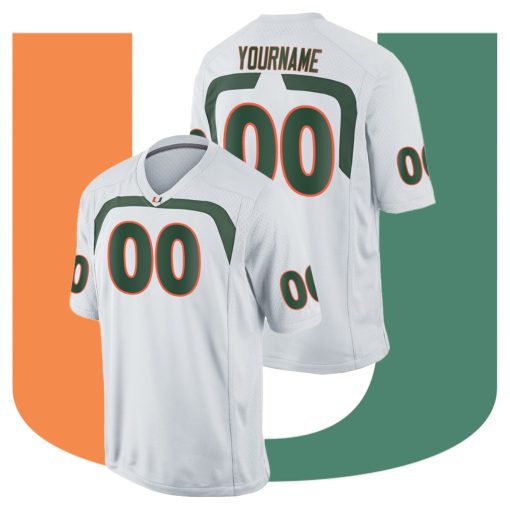 Custom Miami Hurricanes White Game College Football Jersey