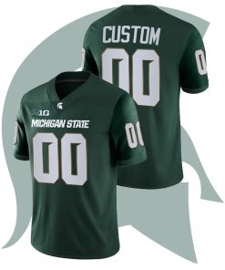 Custom Michigan State Spartans Green College Football Game Jersey