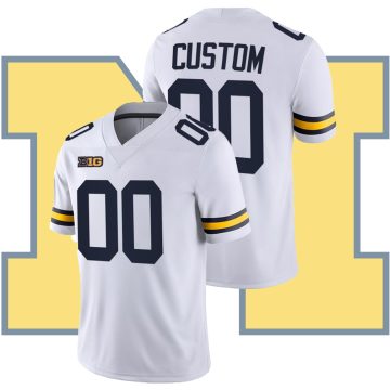 Custom Michigan Wolverines White College Football Game Jersey