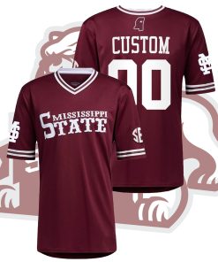 Custom Mississippi State Bulldogs College Baseball Maroon Jersey