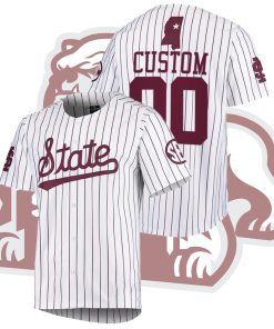 Custom Mississippi State Bulldogs College Baseball White Jersey