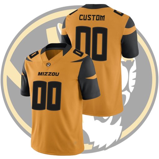 Custom Missouri Tigers Gold College Football Game Jersey