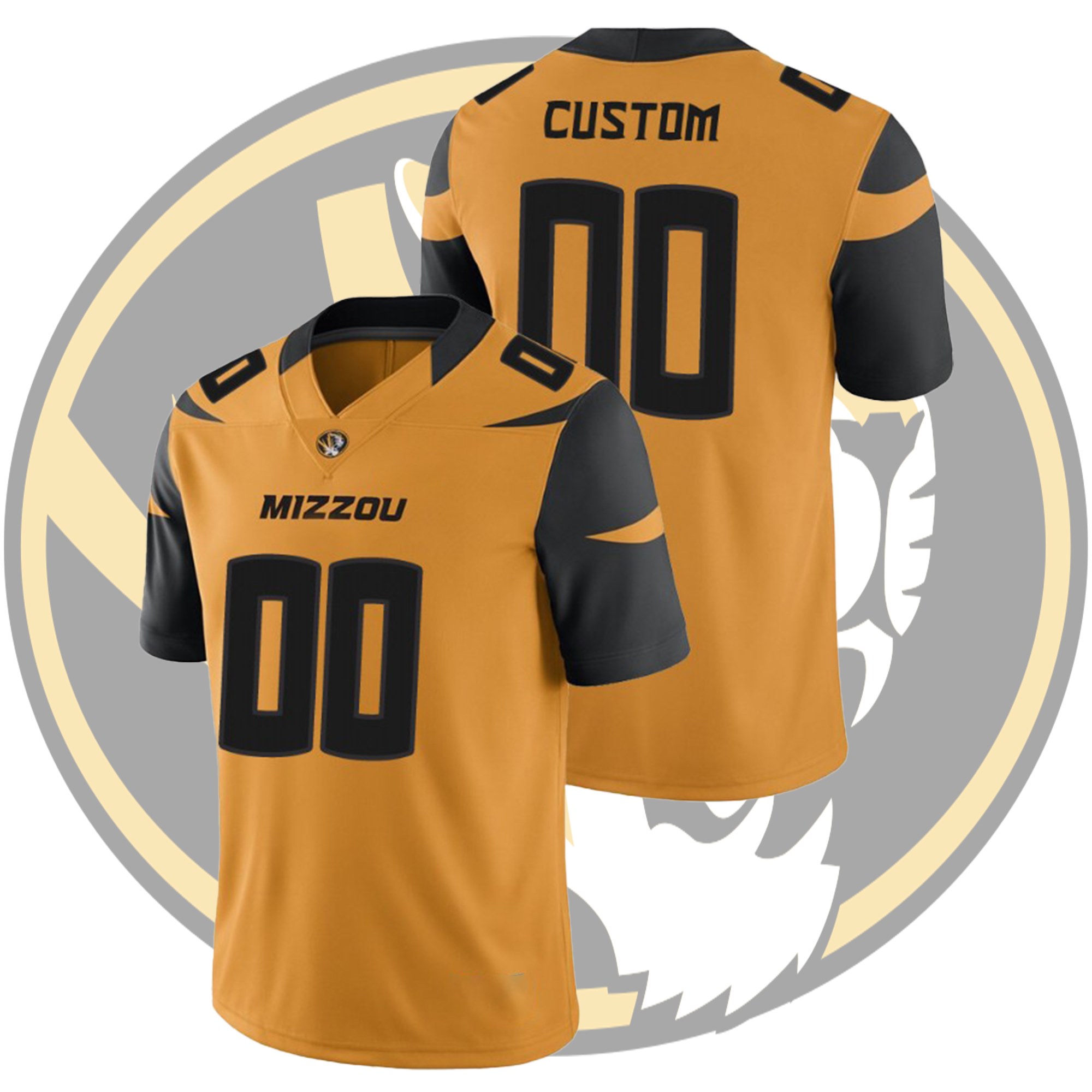 Custom Missouri Tigers Gold College Football Game Jersey Custom Missouri Tigers Gold College Football Game Jersey