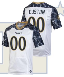 Custom Navy Midshipmen White Special Game College Football Jersey