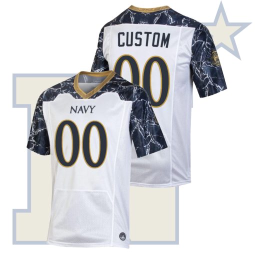 Custom Navy Midshipmen White Special Game College Football Jersey