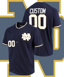 Custom Notre Dame Fighting Irish College Baseball Navy Jersey