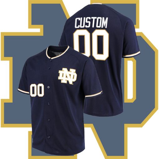 Custom Notre Dame Fighting Irish College Baseball Navy Jersey