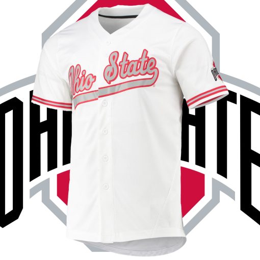 Custom Ohio State Buckeyes College Baseball Jersey - White