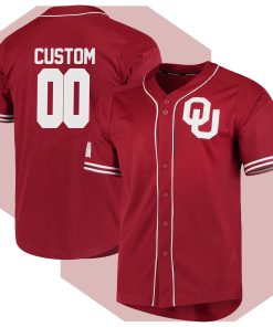 Custom Oklahoma Sooners Vapor Untouchable Elite Full-Button College Baseball Jersey - Crimson