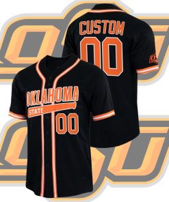 Custom Oklahoma State Cowboys College Baseball Black Jersey