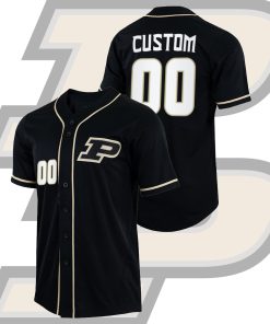 Custom Purdue Boilermakers #00 College Baseball Black Jersey