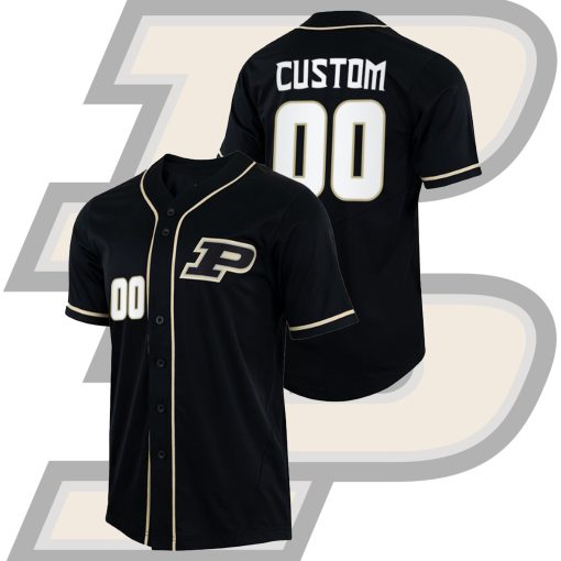 Custom Purdue Boilermakers #00 College Baseball Black Jersey