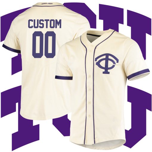 Custom TCU Horned Frogs Cream Vapor Untouchable Elite Jersey College Baseball