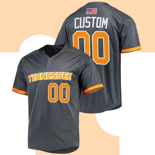 Custom Tennessee Volunteers College Baseball Grey Jersey