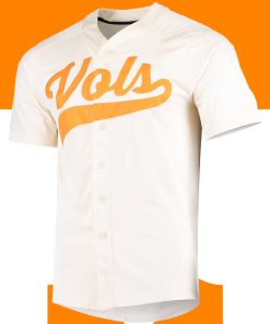 Custom Tennessee Volunteers Full-Button Baseball Jersey - Cream Custom Tennessee Volunteers Full-Button Baseball Jersey - Cream