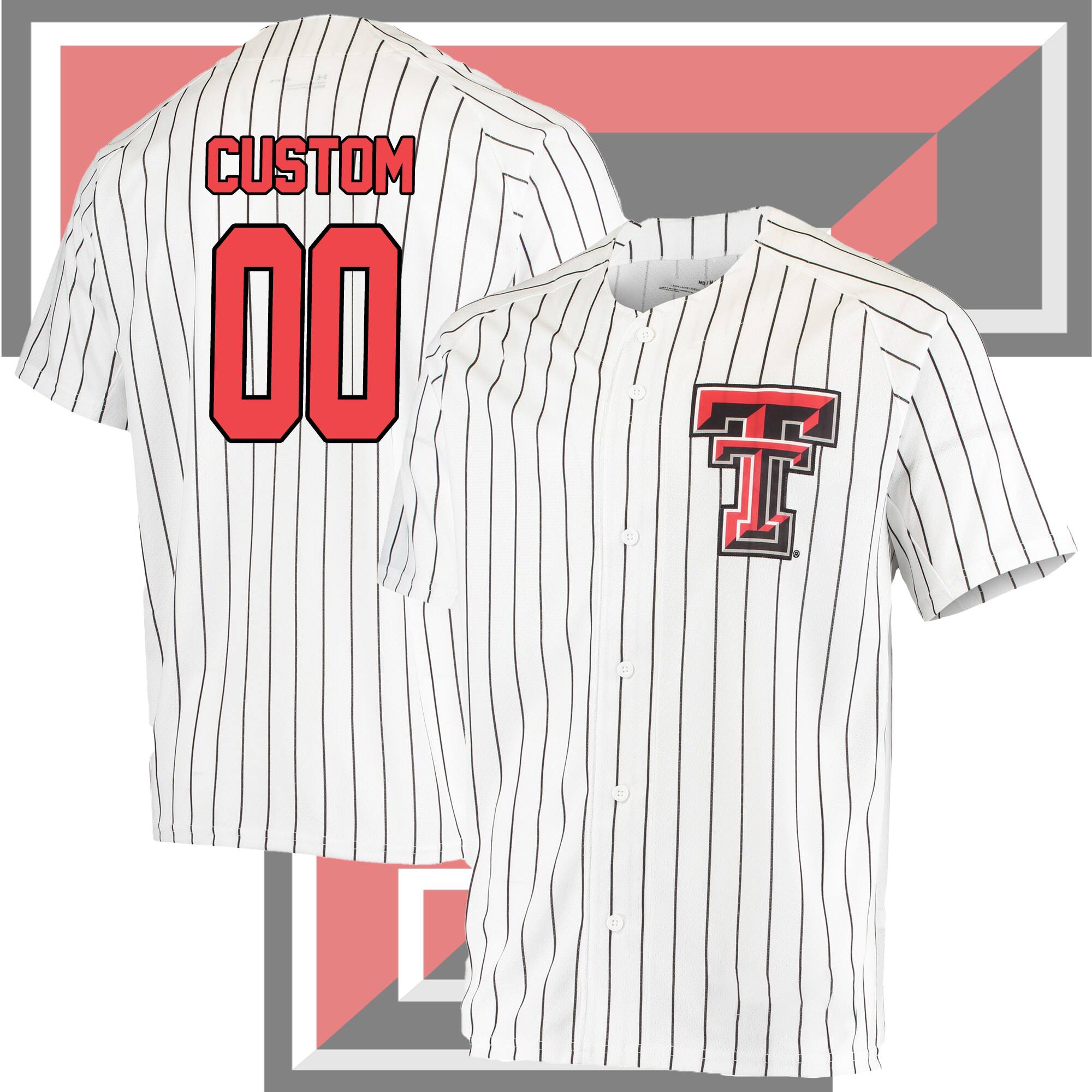 Custom Texas Tech Red Raiders Performance College Baseball Jersey - White Custom Texas Tech Red Raiders Performance College Baseball Jersey - White